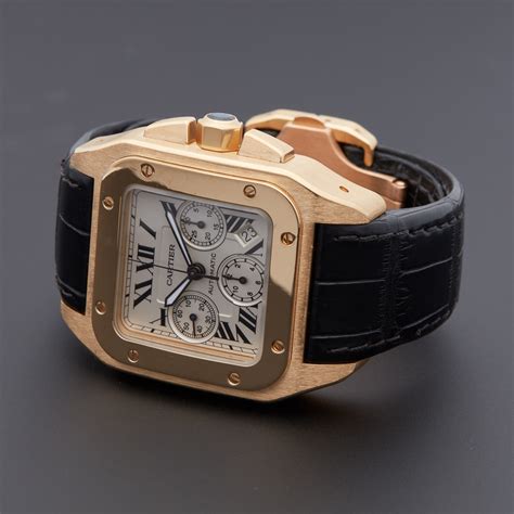 pre-owned cartier santos|cartier santos 100 chronograph.